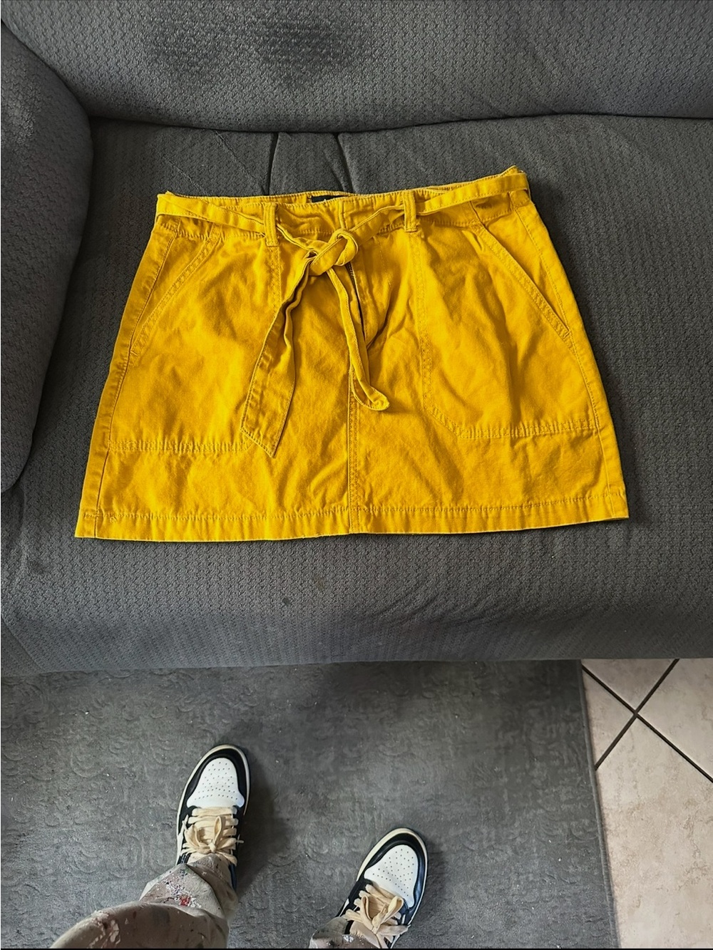 Indigo Rein Yellow Tie-Waist Mini Skirt
